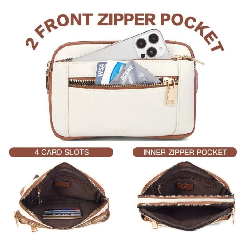 Women's Basic Solid Color Pu Leather Waist Bags