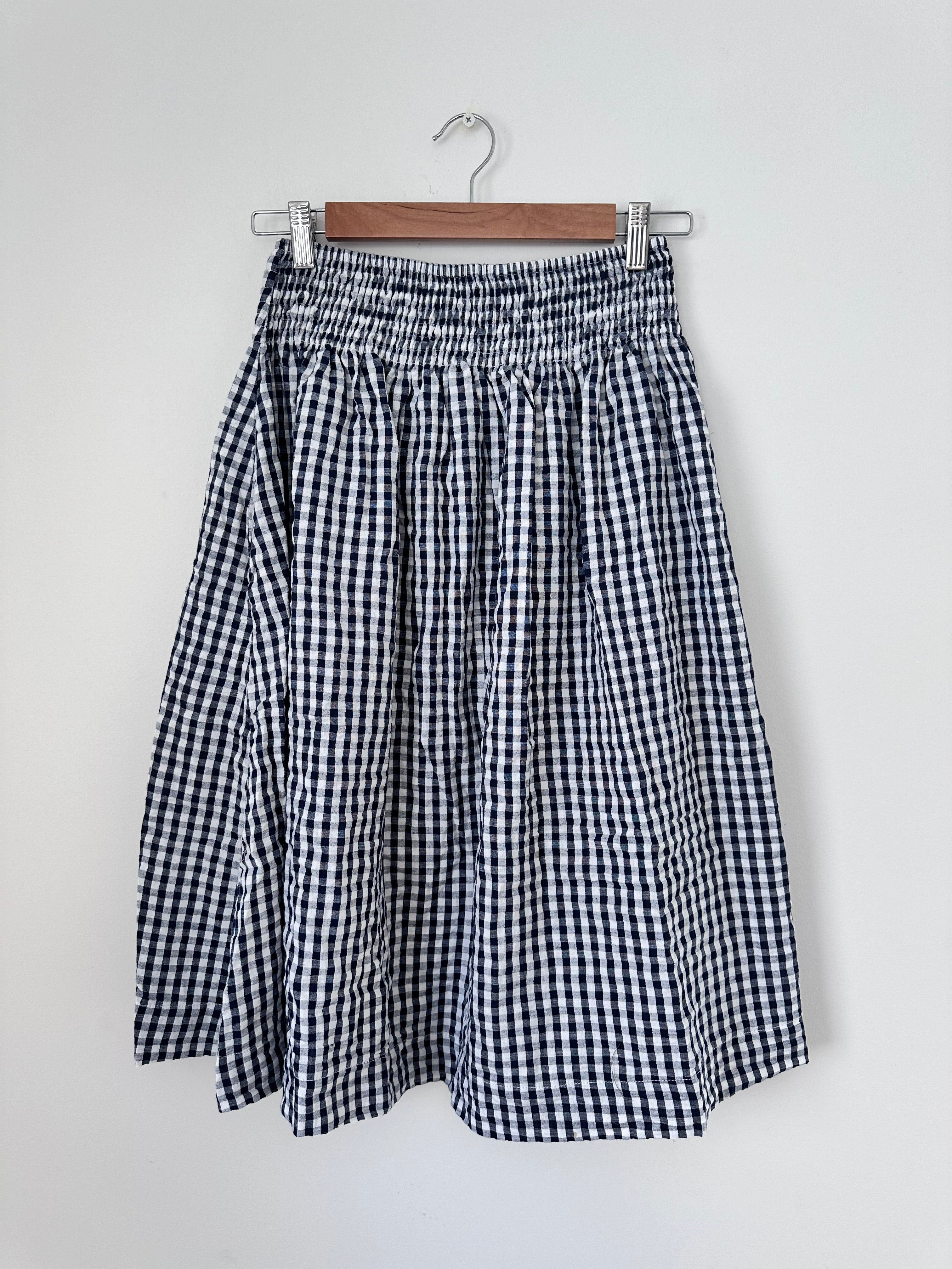 lola skirt-navy/white gingham