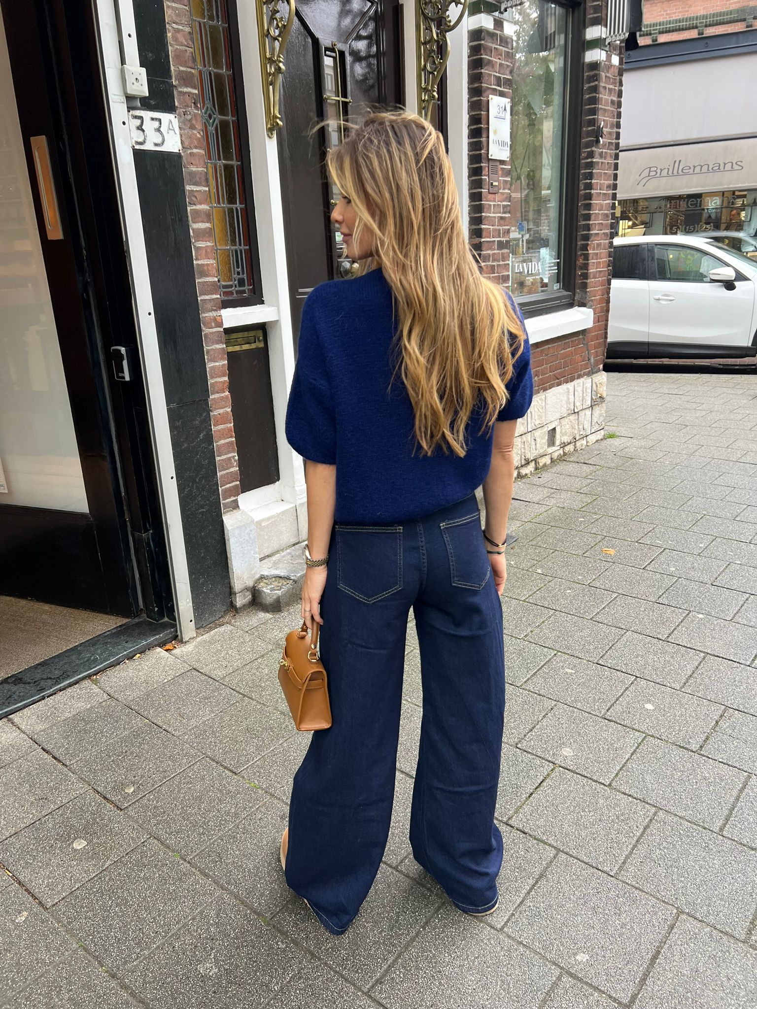 Mella Short Sleeve Sweater Navy
