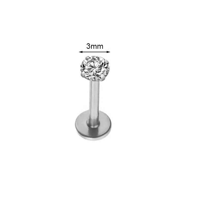 1 Piece Ear Cartilage Rings & Studs IG Style Vintage Style Palm Feather Snake Pure Titanium Plating Inlay Zircon