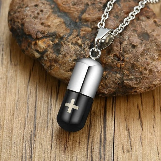 Hollow Pill Case Necklace