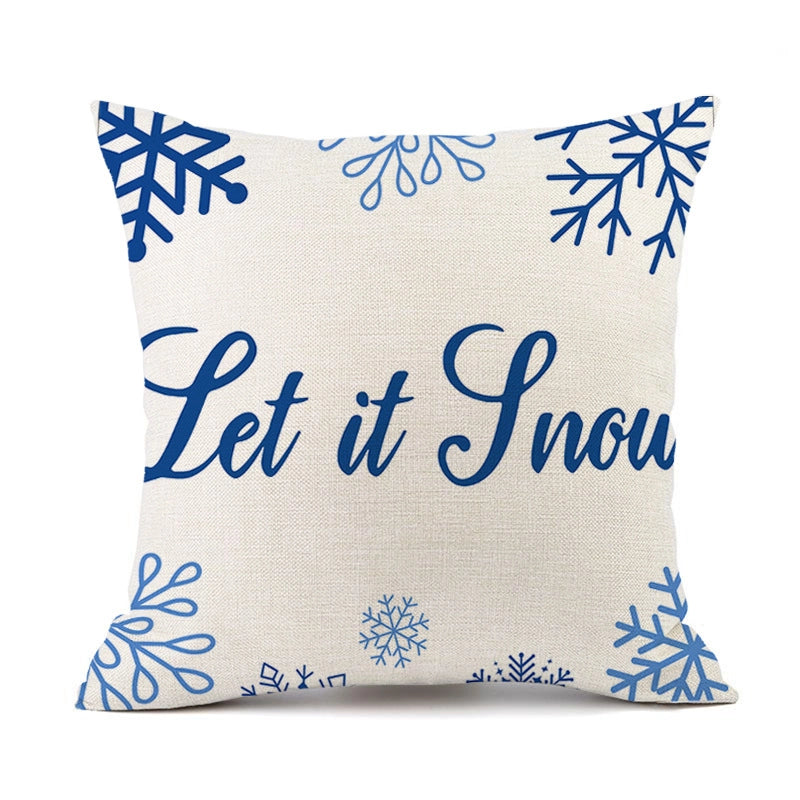 Christmas Casual Classical Vacation Snowflake Linen Pillow Cases Couch & Sofa Decor