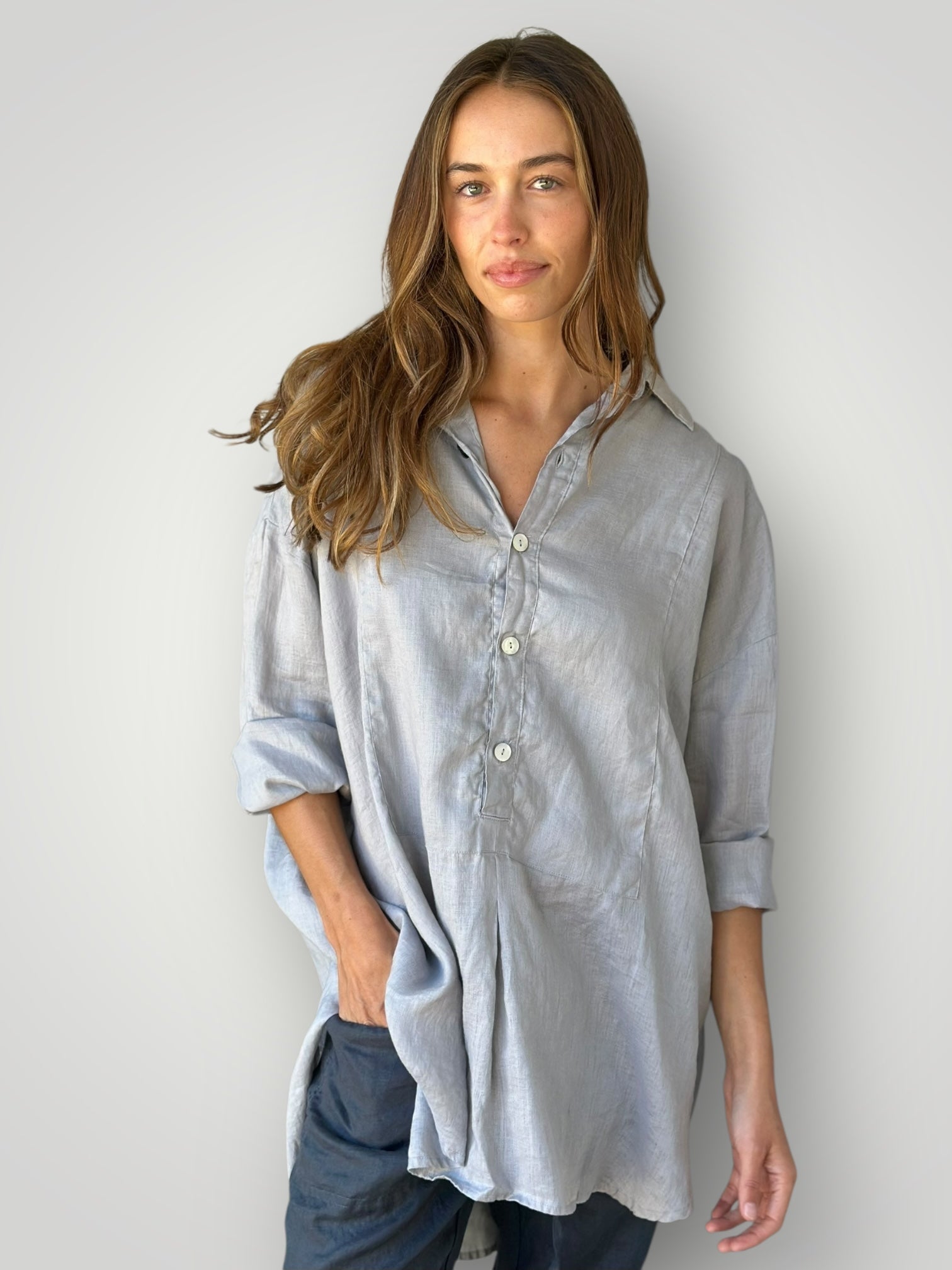 megan shirt-soft grey