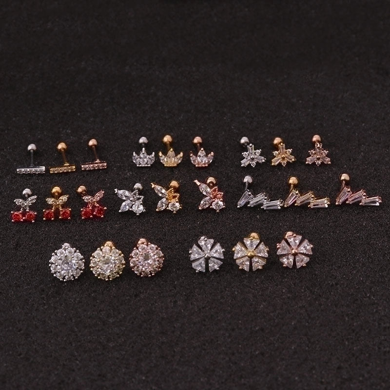 Ear Cartilage Rings & Studs Ethnic Style Geometric 316L Stainless Steel  Copper