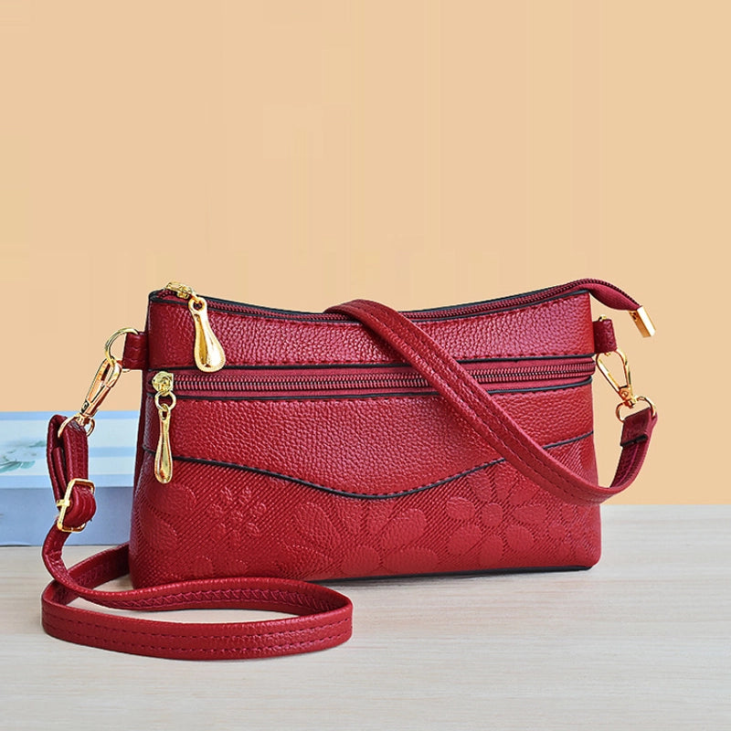 Bag Women's Messenger Bag Casual Small Square Bag Women's Zipper Small Bag Simple Shoulder Bag Middle-aged And Elderly Mothers Shopping Bag