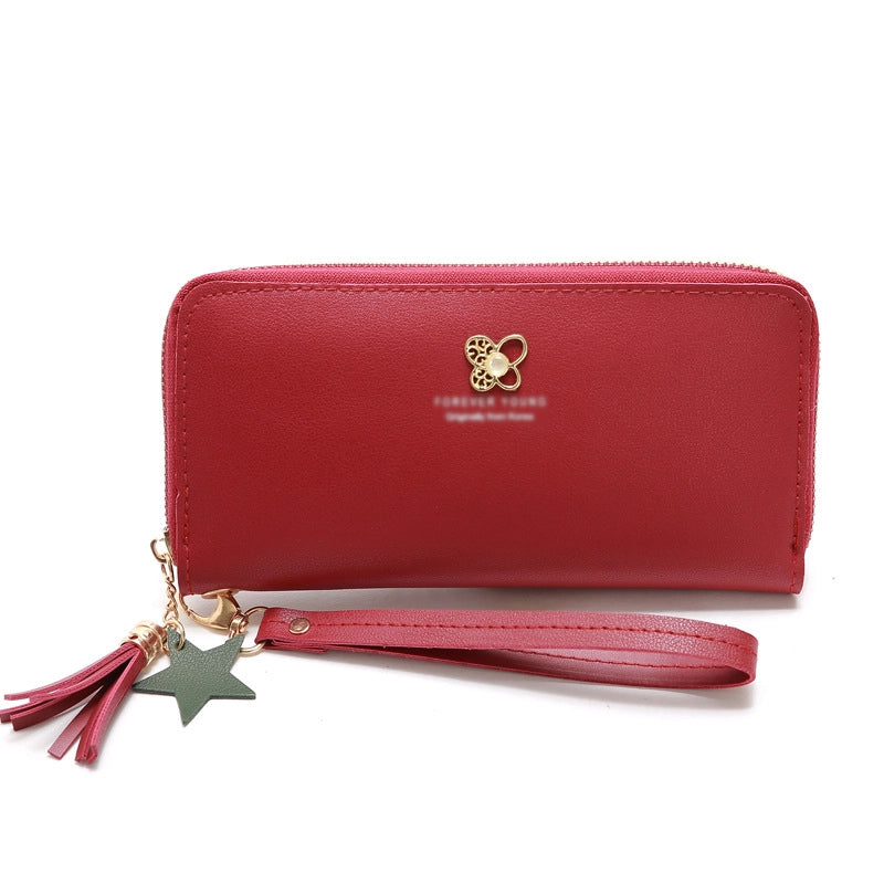 Korean Mid-length Four-leaf Zipper Multi-card Wallet