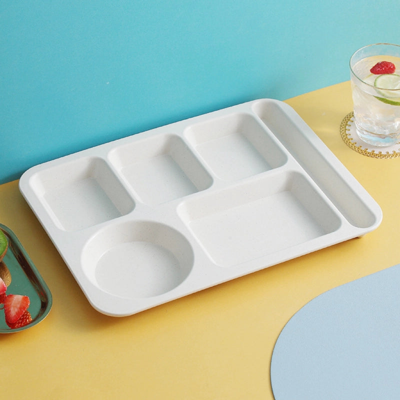 Creative Wheat Straw Dinner Plate Set Household Adult And Student's Split Fast Food Plate Thickened Canteen Rice Plate Bowl Cup And Saucer