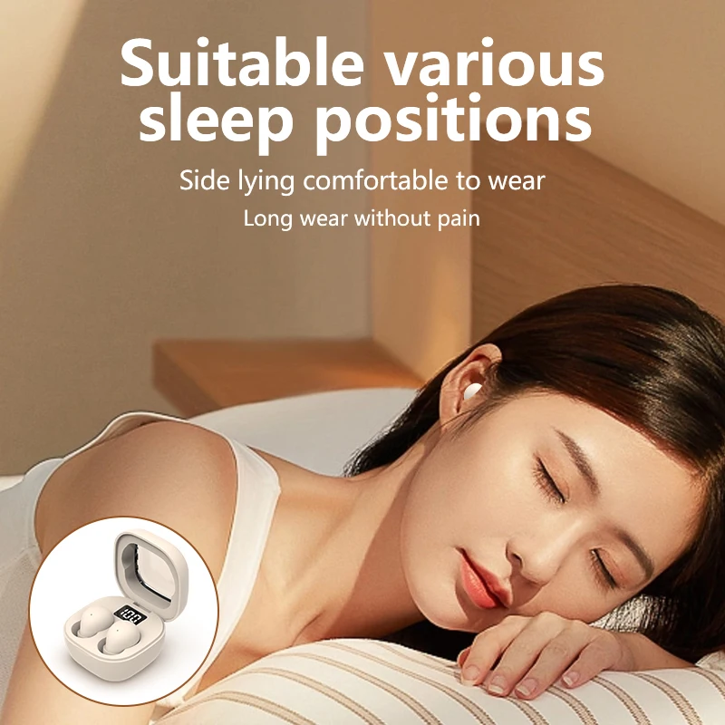 New Small Headphones Wireless Bluetooth Headset Sports Sleeping Invisible Earbuds Noise Reduction HD Bass Sound Quality Earphones