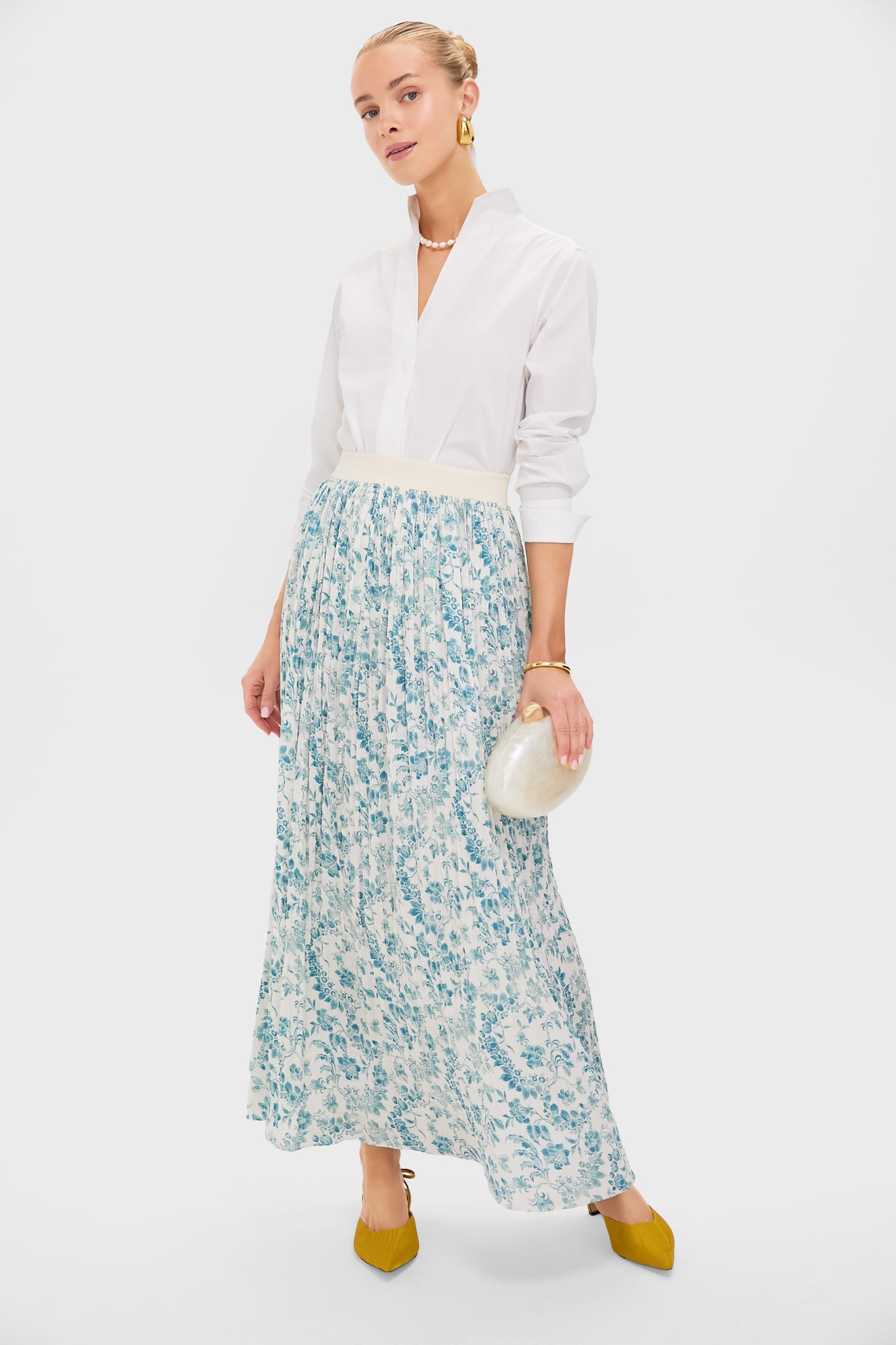 Jardin De Fleurs Plisse Crinkle Terra Skirt