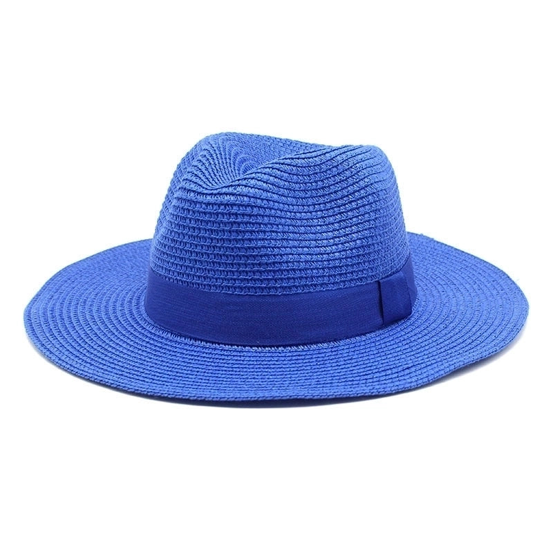 Unisex Minimalist Solid Color Flat Eaves Fedora Hat