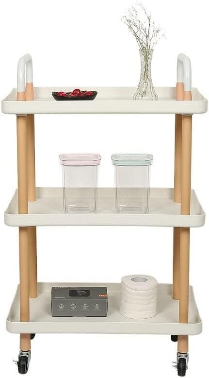 3-Tier Kitchen Storage Trolley. Kitchen Multi-Function Rolling Cart Storage Rack Aesthetic Room Decor