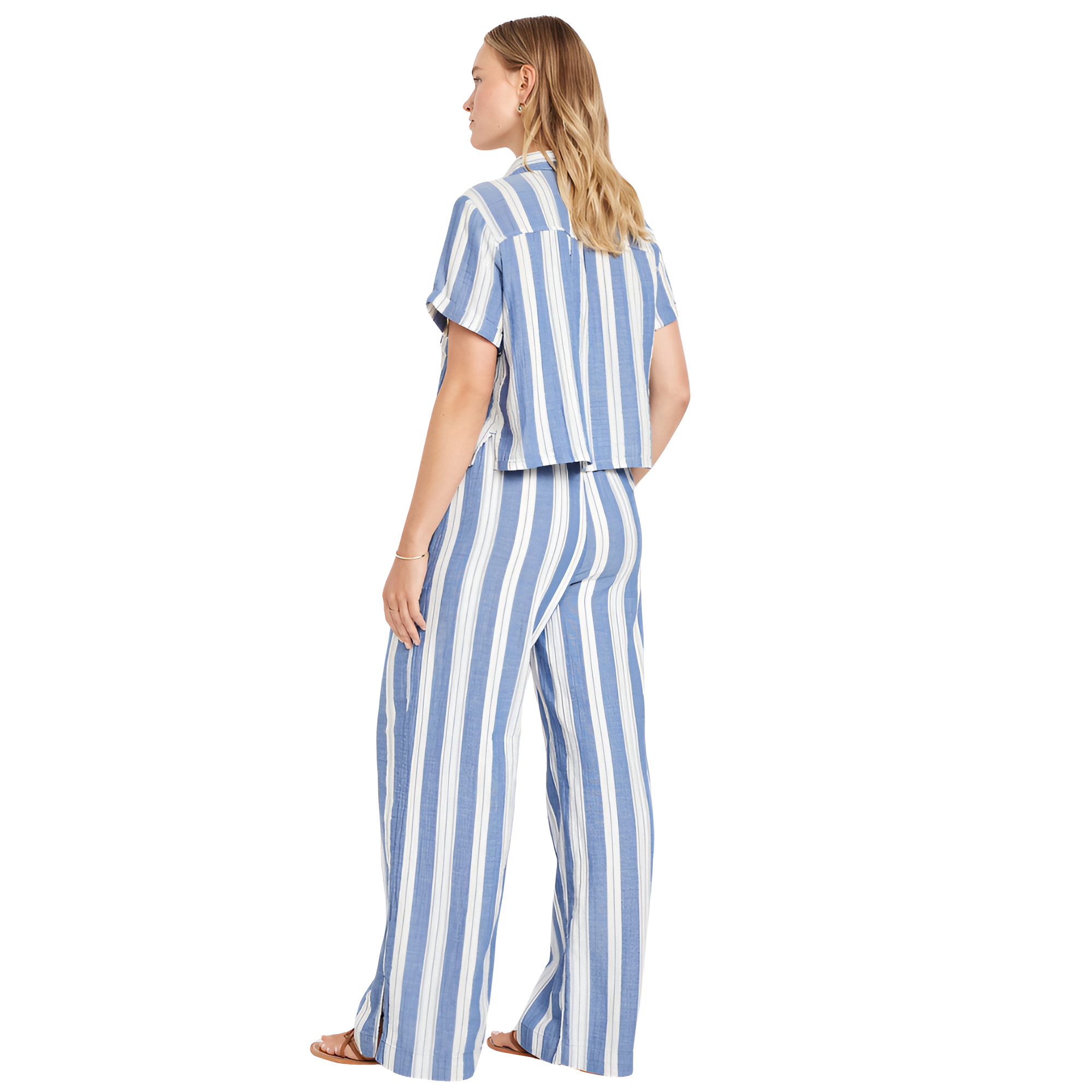 High Rise Crinkle Gauze Super Wide Pants