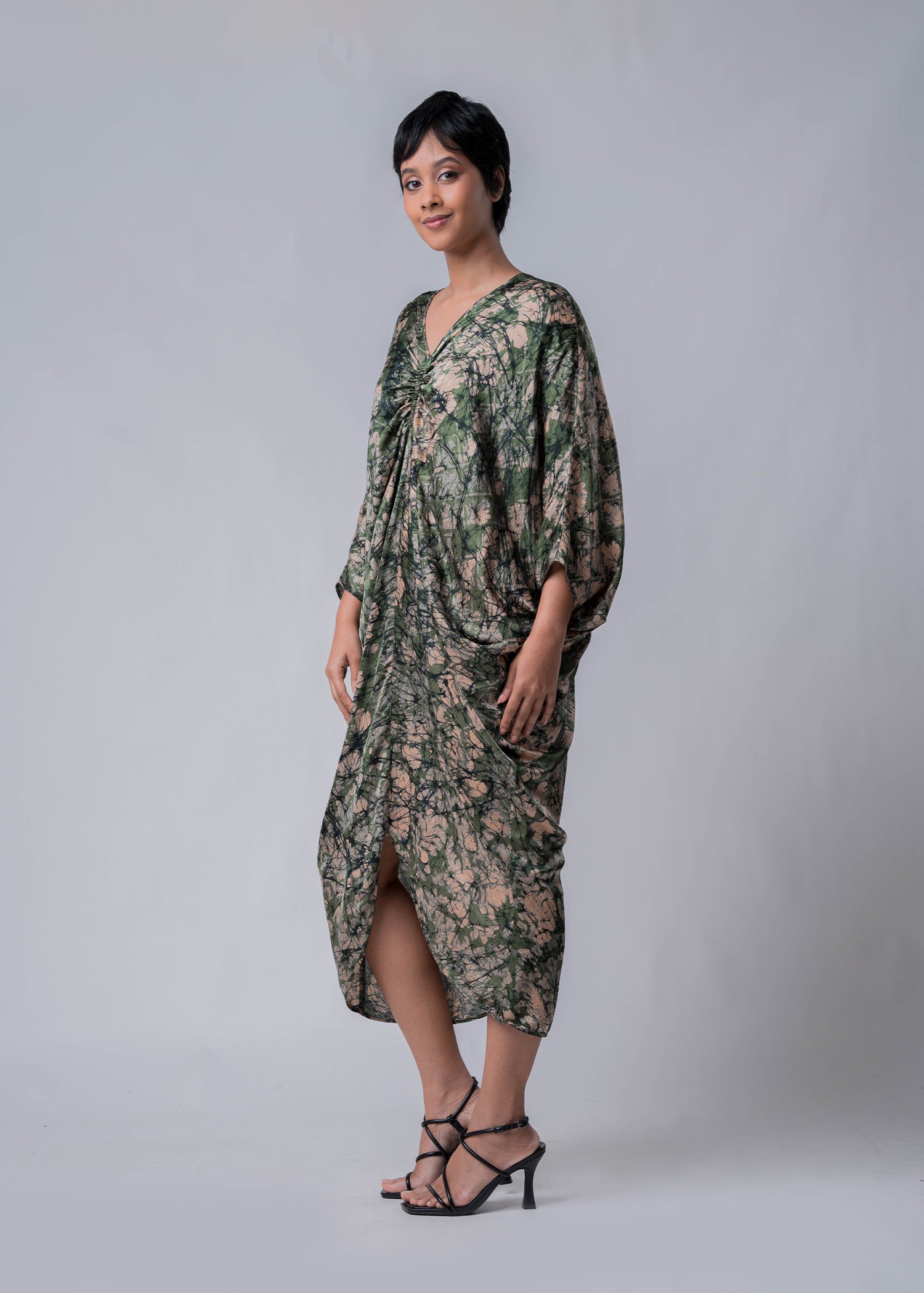 Front Rouched Kaftan Dress