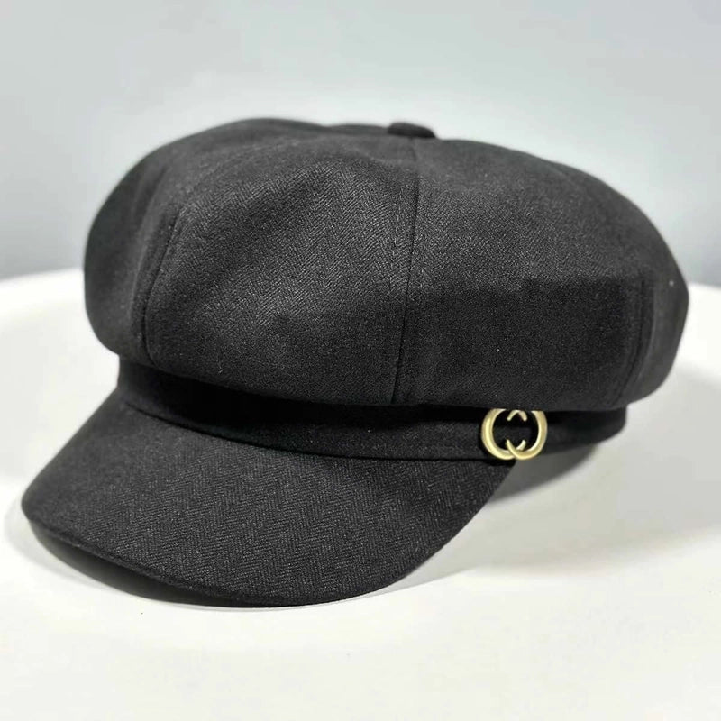 Women's Basic Solid Color Curved Eaves Beret Hat