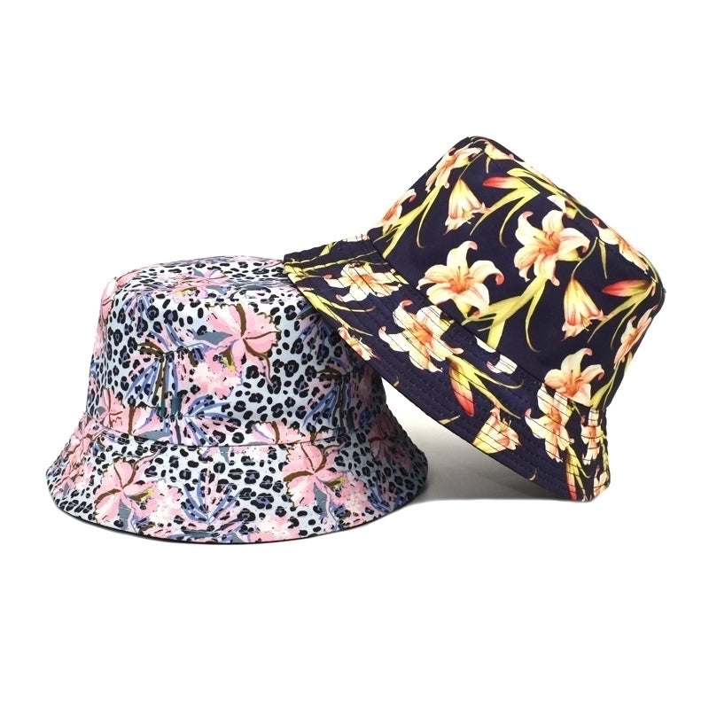 Unisex Basic Flower Wide Eaves Bucket Hat