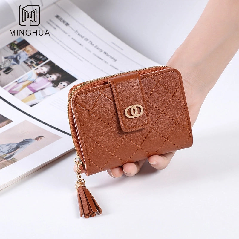 Women's Solid Color PVC Zipper Wallets