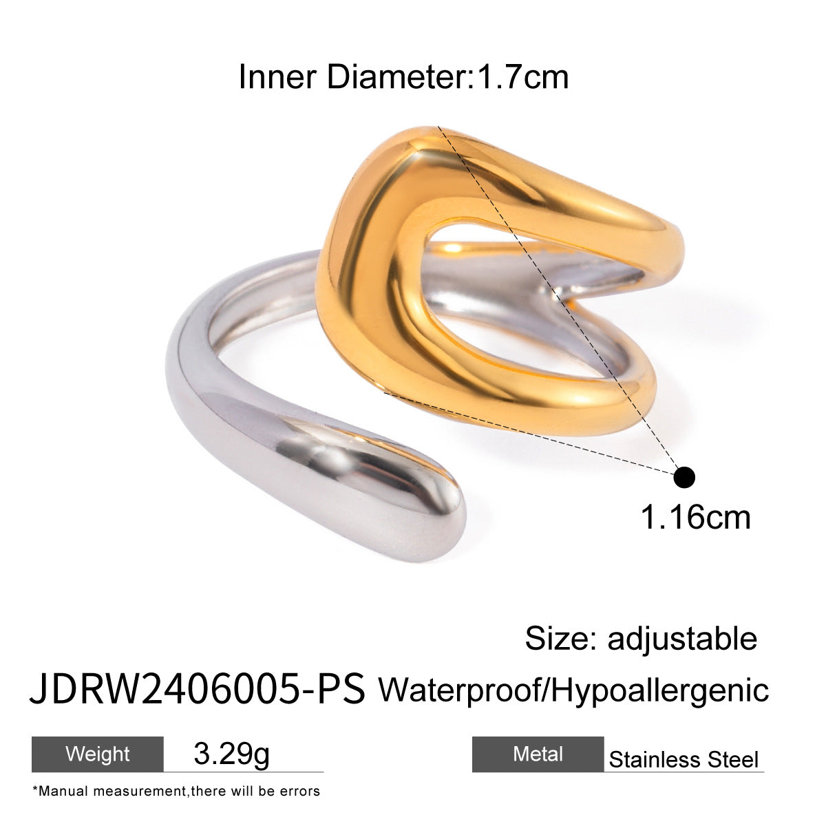 Stripe Geometric Stainless Steel Electroplating Rings