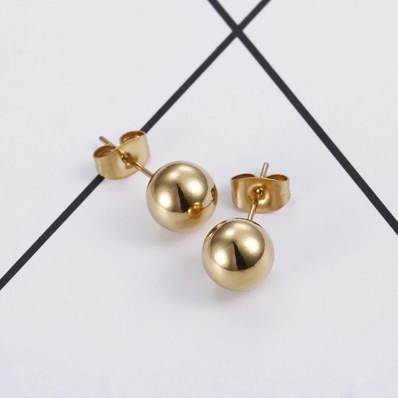 Geometric Titanium Steel No Inlaid 18K Gold Plated Earrings Ear Studs