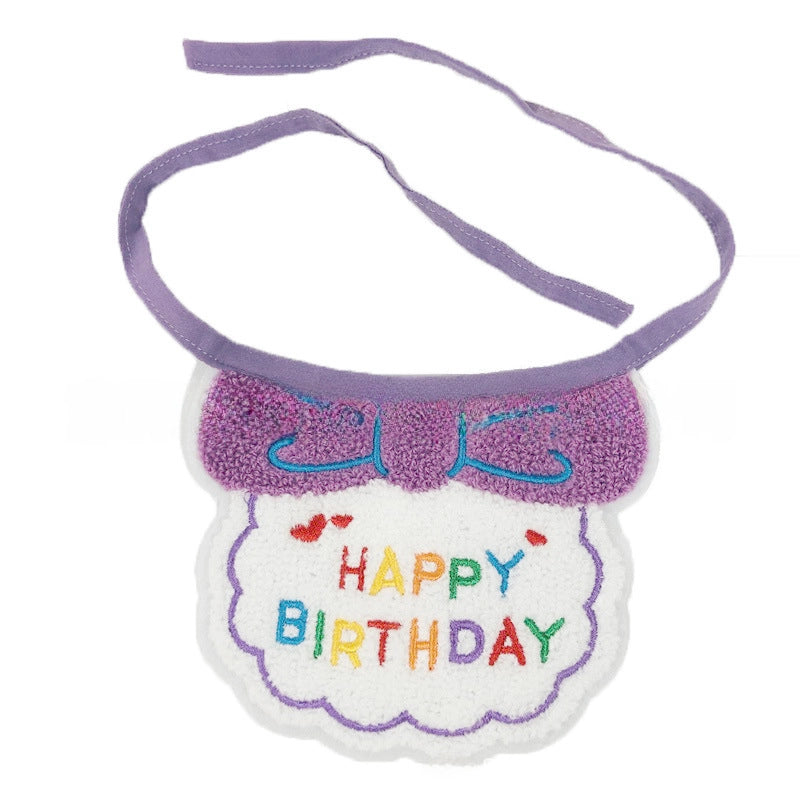 Pet Birthday Bib Cat Birthday Hat Dog Birthday Slippery Towel Cat Birthday Supplies