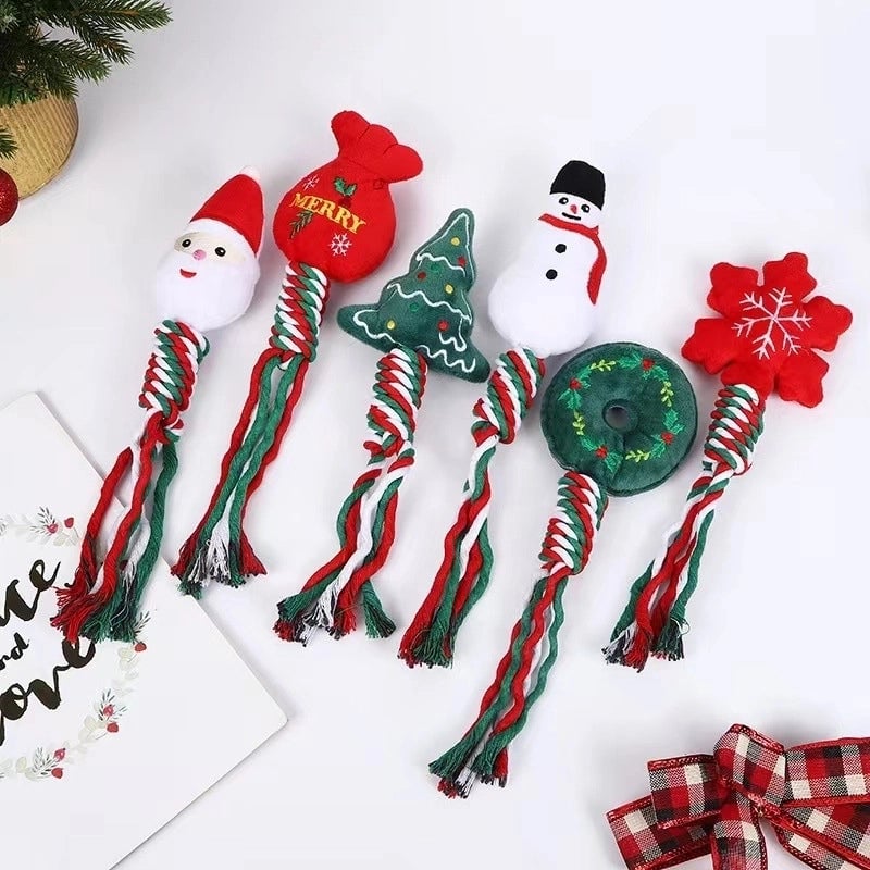 Cute Plush Christmas Cartoon Pet Toys