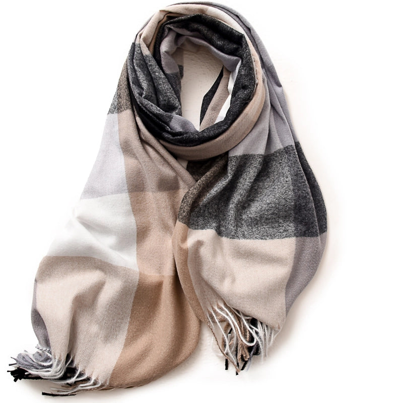 Women's Minimalist Color Block Polyester Printing Scarf