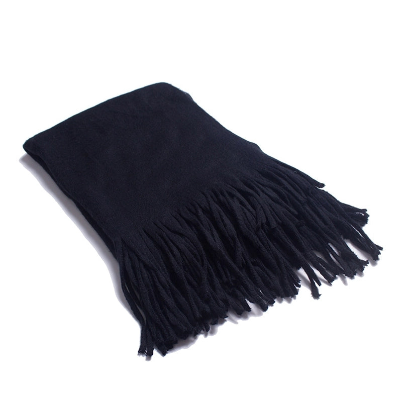 Unisex Casual Minimalist Solid Color Wool-like Tassel Scarf