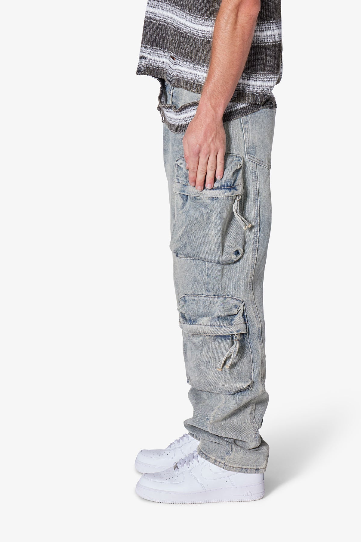 Wide Bellow Cargo Denim - Blue