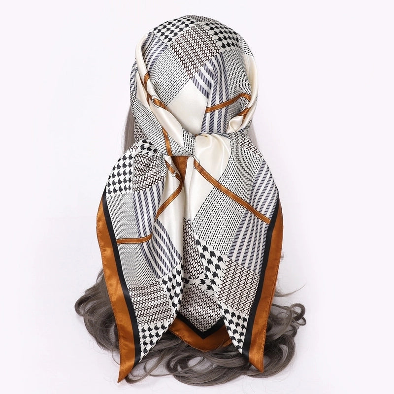 Women's Retro Flower Satin Printing Scarves & Gloves