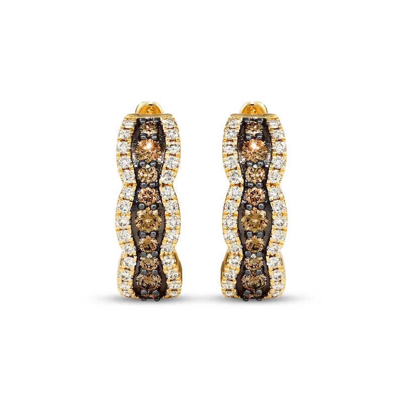 Le Vian Chocolate Waterfall Diamond Hoop Earrings 1 ct tw 14K Honey Gold
