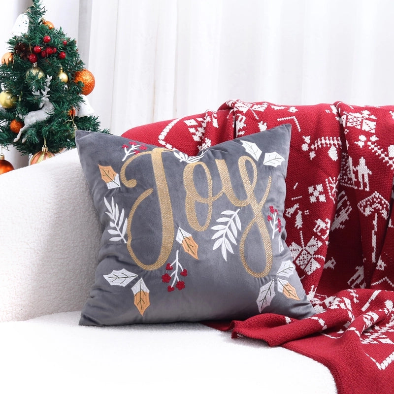 Fashion Christmas Tree Elk Short Plush Pillow Cases