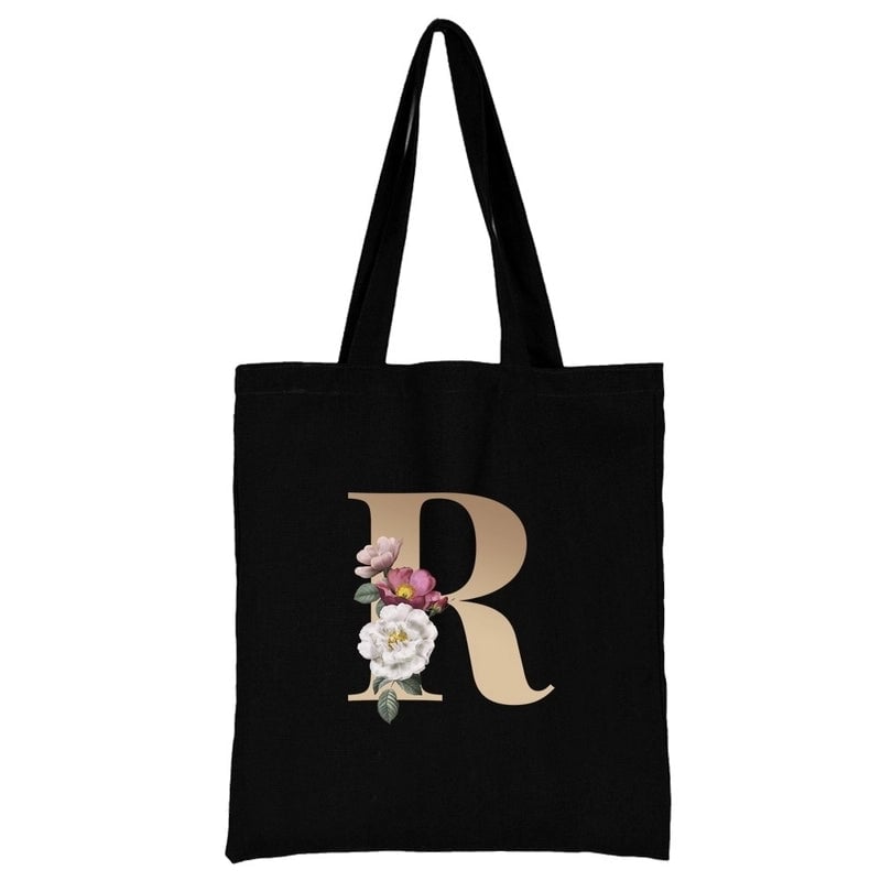 Women's Minimalist Letter Flower Shopping Bags