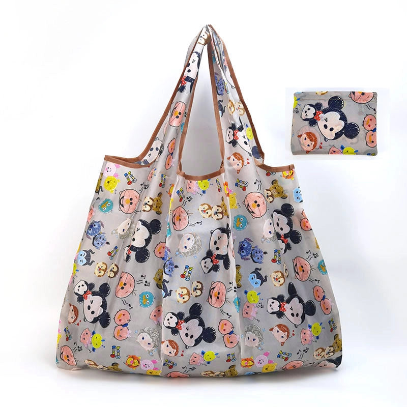 Printed Environmental Bag Large 210T Supermarket Folding Shopping Bag Thickened Tote Bag Shopping Bag
