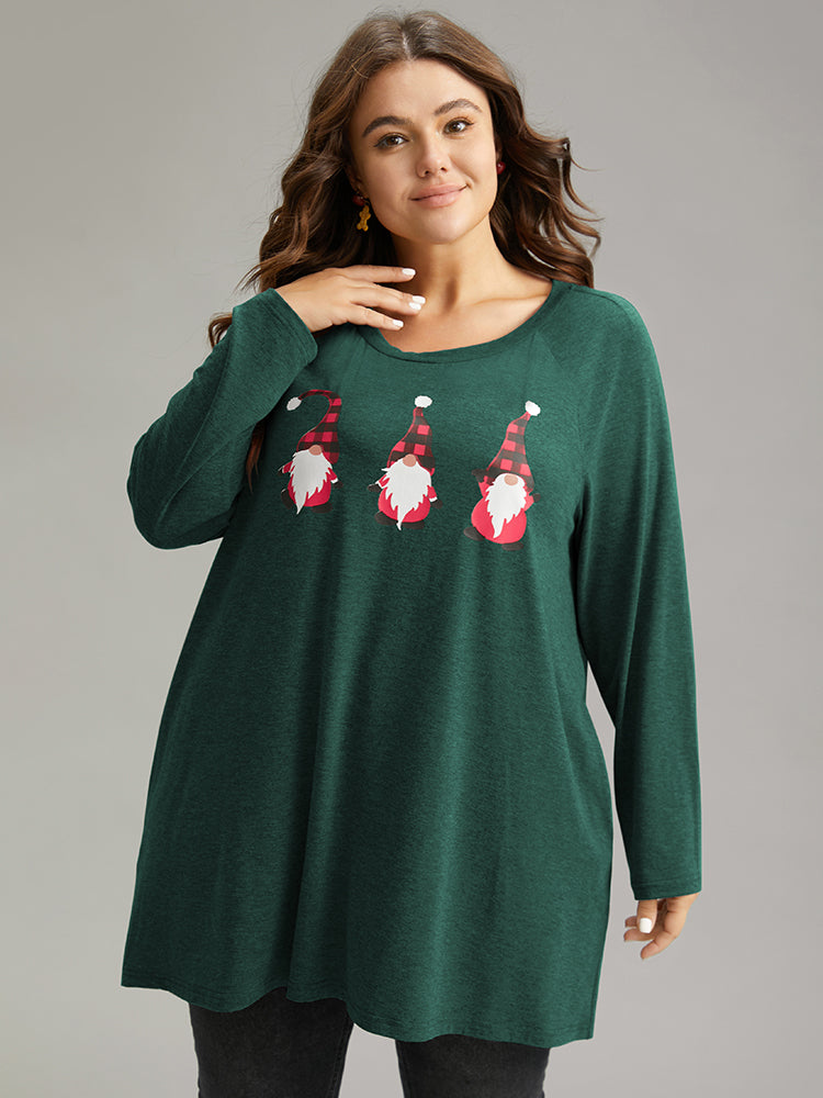 Santa Claus Print Long Sleeve T-shirt