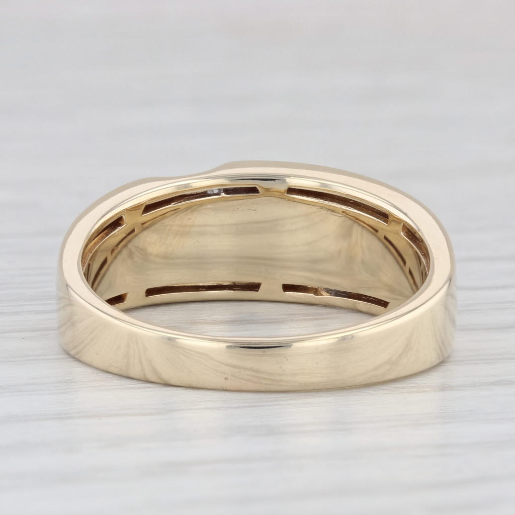 0.20ctw Diamond Men's Ring 10k Yellow Gold Size 10.5 Wedding Band
