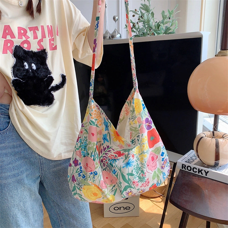 Fashionable Leopard Print Crossbody Bag Large Capacity Single Shoulder Shopping Bag Fashion Canvas Bag For Women Fashion