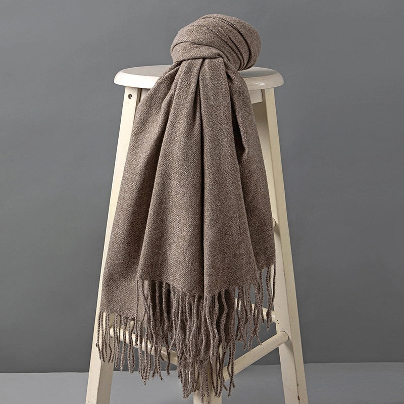 Unisex Minimalist Solid Color Polyester Scarf