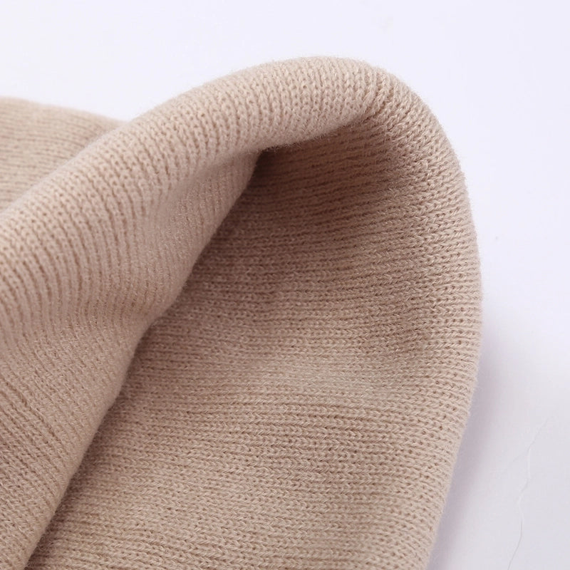 Unisex Basic Minimalist Mushroom Embroidery Eaveless Wool Cap