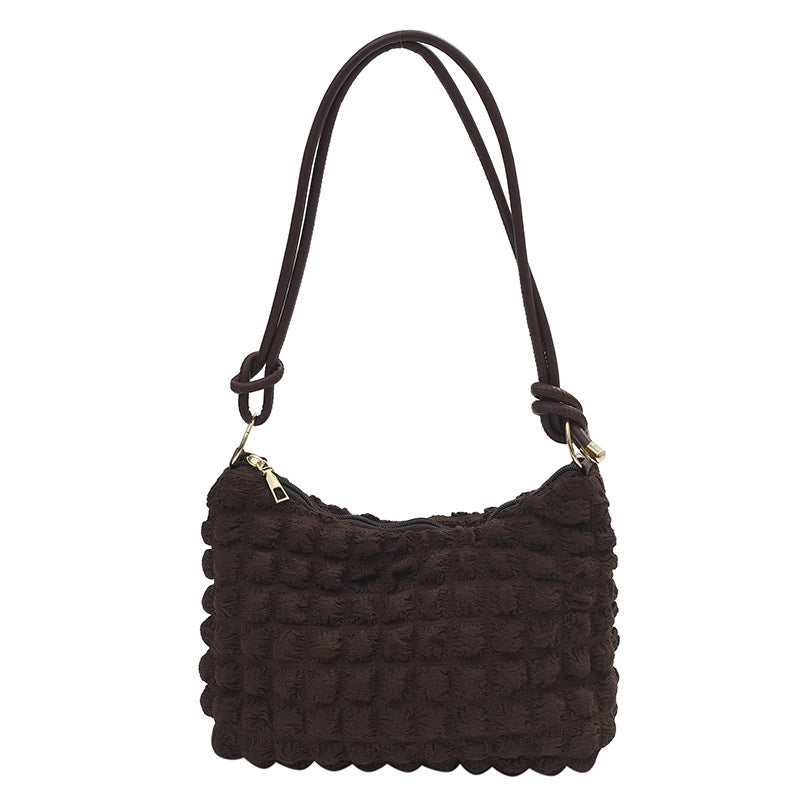 Women's Small Nylon Solid Color Basic Square Zipper Underarm Bag