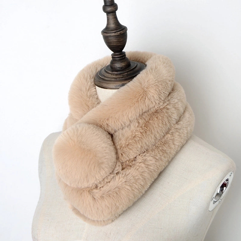 Unisex Elegant Vintage Style Solid Color Imitation Fur Scarf