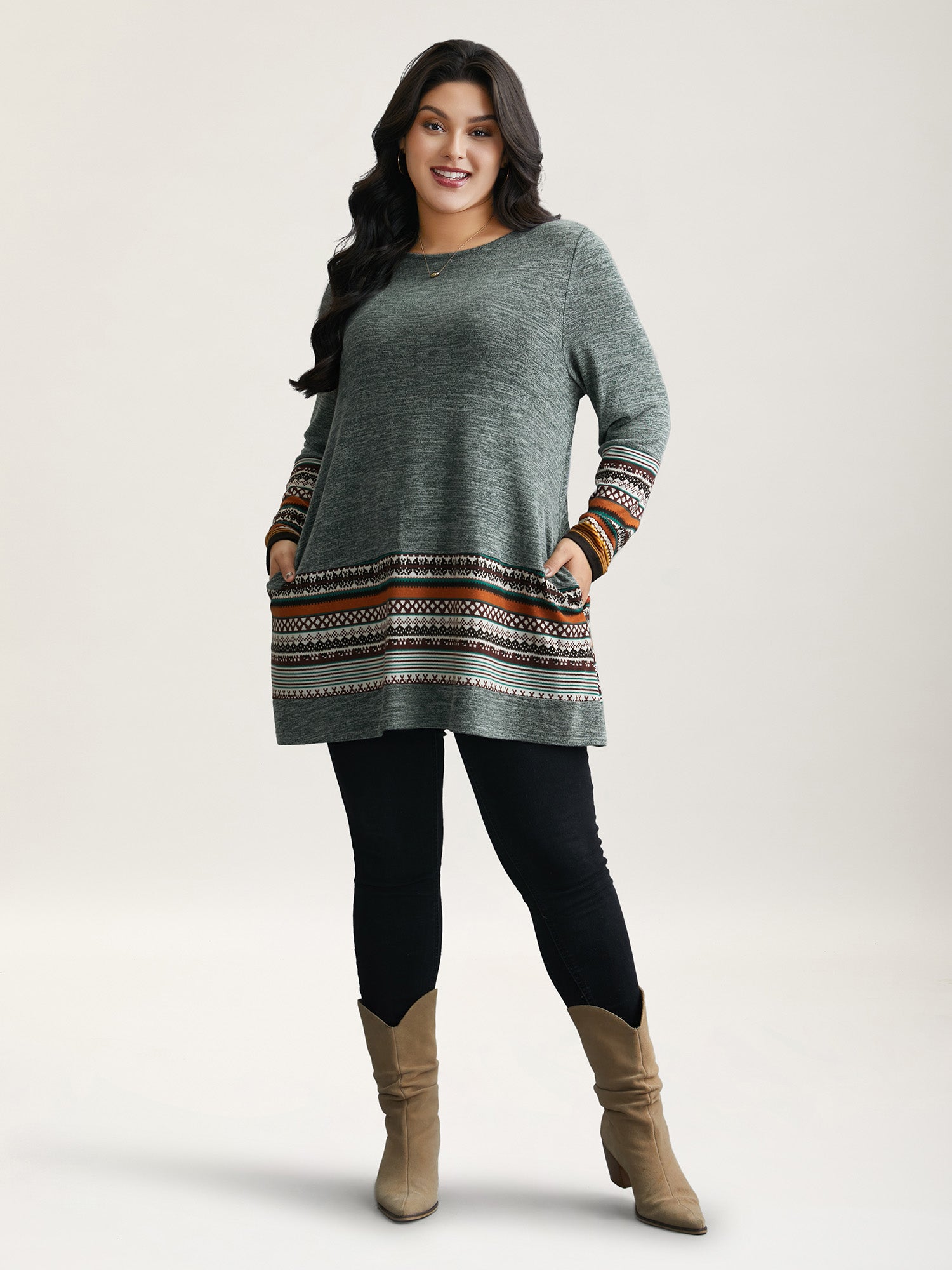 Tunic Boho Print Pocket T-shirt