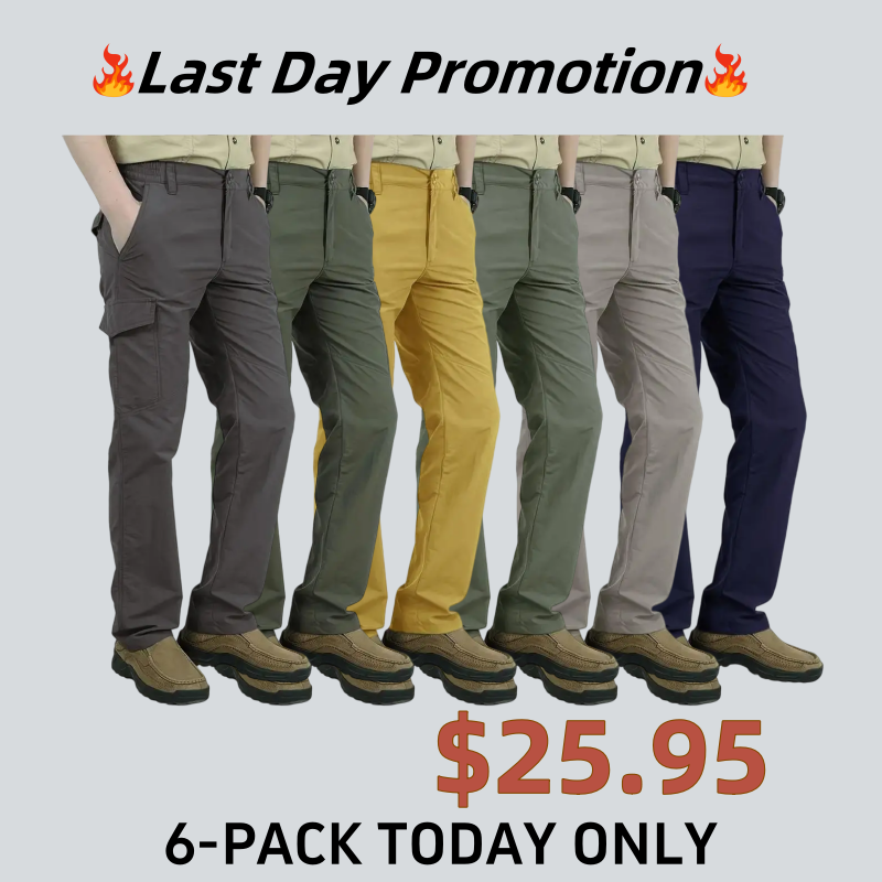 Men's Breathable Summer Casual Trousers with Multi-Pocket Design