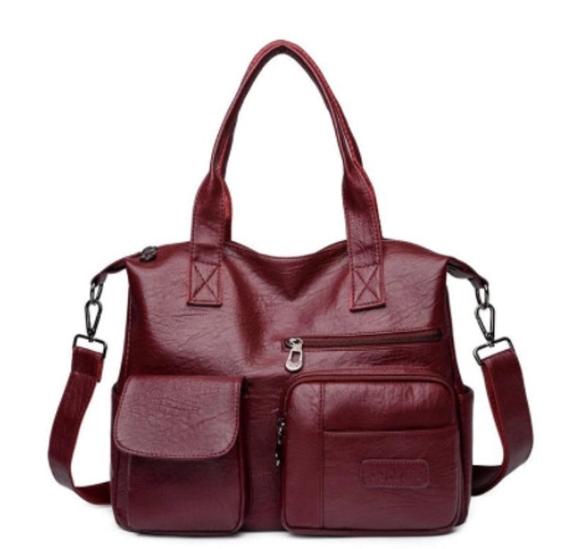 Women's Large Nylon Solid Color Basic Classic Style Sewing Thread Square Zipper Handbag Crossbody Bag
