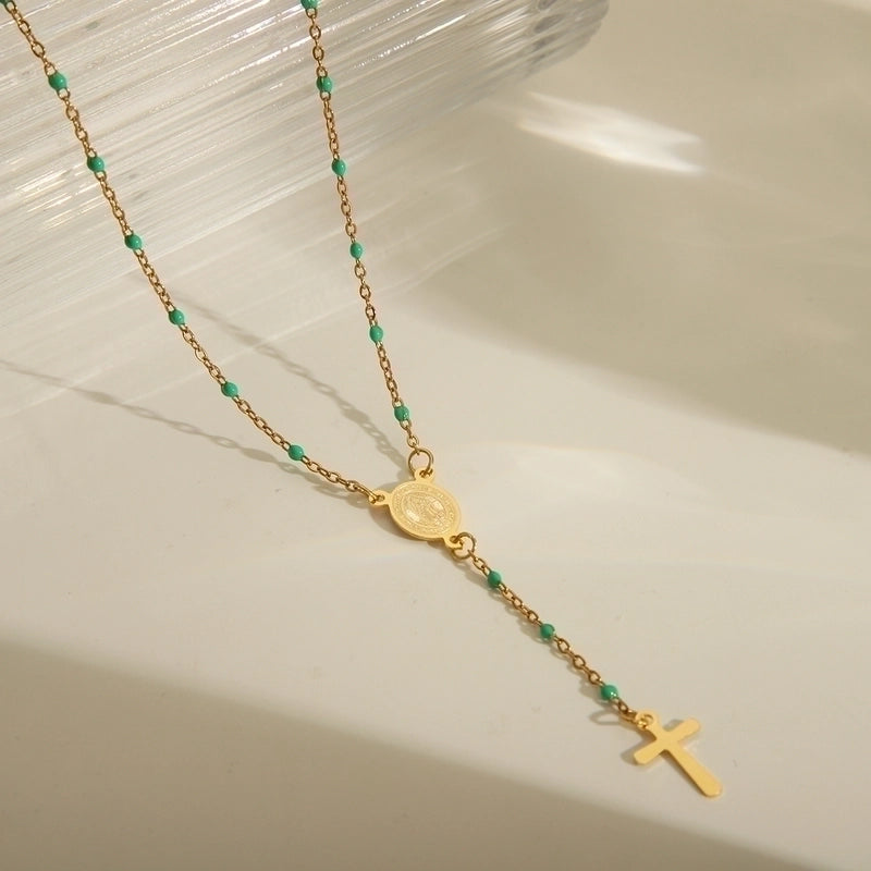 3 Pieces Elegant Ethnic Style Portrait Stainless Steel 203L 18K Gold Plated Enamel Necklace