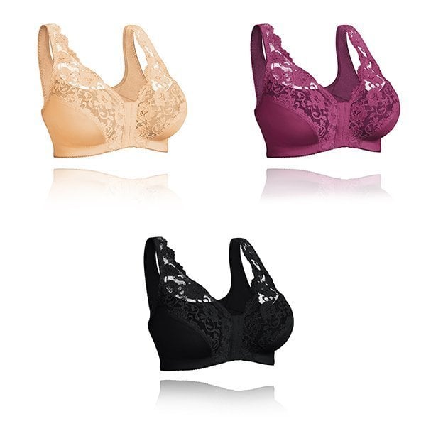 Front hooks. stretch-lace. super-lift. and posture correction – ALL IN ONE BRA!