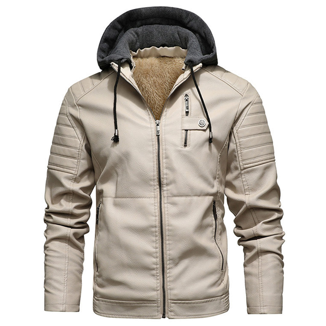 Luca Leather Hoodie Jacket