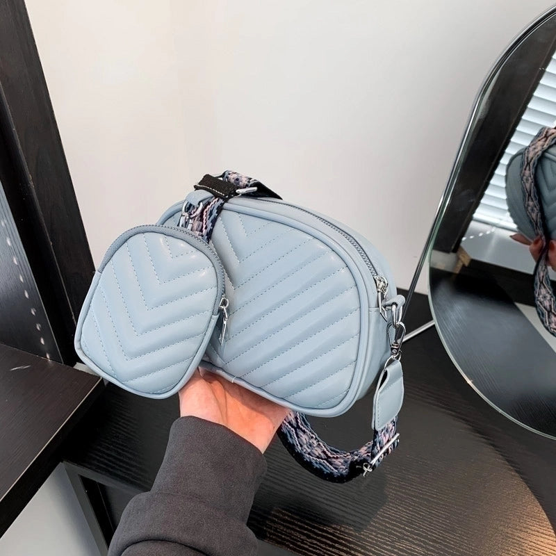 Women's Small Pu Leather Solid Color Basic Zipper Shoulder Bag Bag Sets