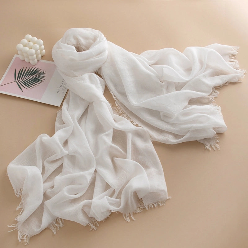 Spring And Summer New Solid Color Thin Scarf High Sense Female All-Matching Long Air Conditioning Shawl Sunscreen Scarf Scarf