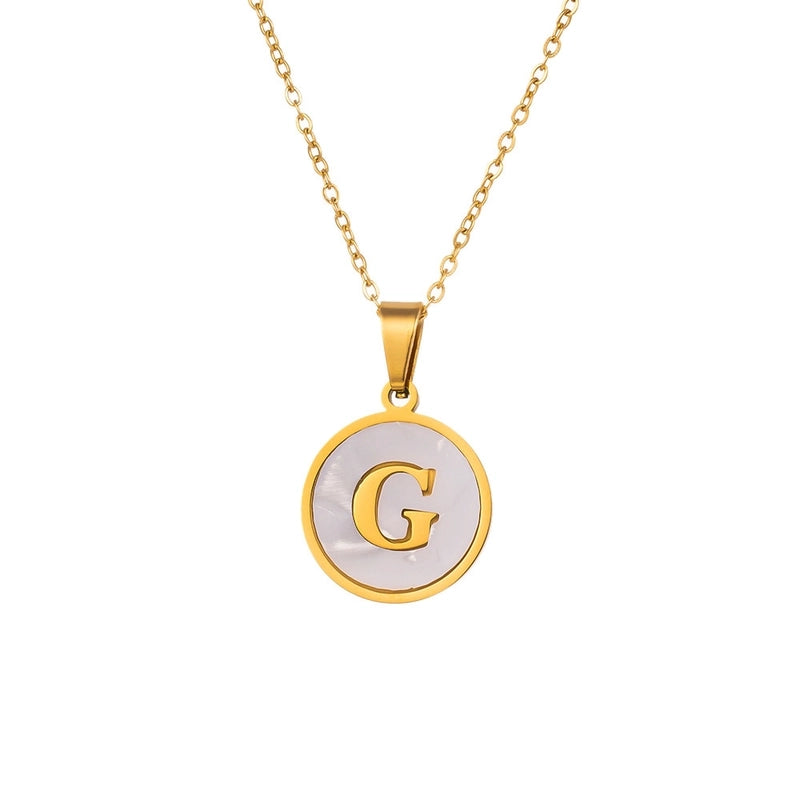 Minimalist Letter Titanium Steel Pendant Necklace