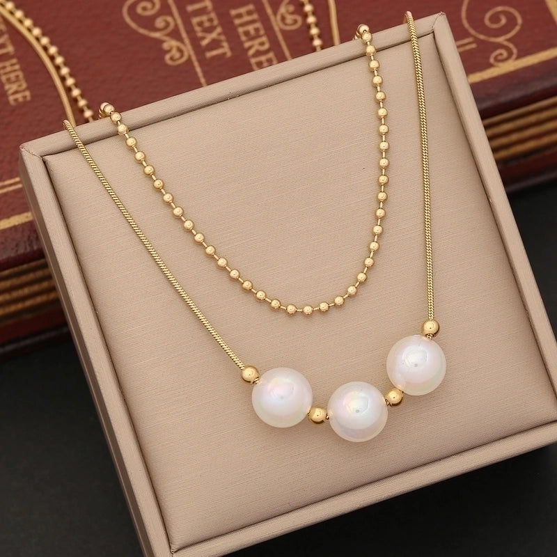 Commute Heart Shape 304 Stainless Steel Copper Layered Plating 18K Gold Plated Necklace