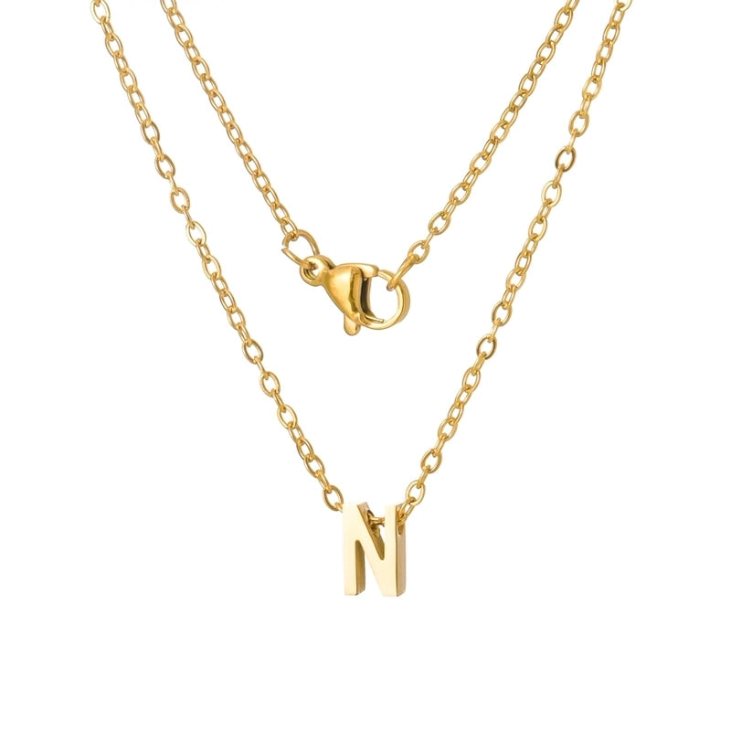 Titanium Steel Minimalist Plating Letter None Necklace